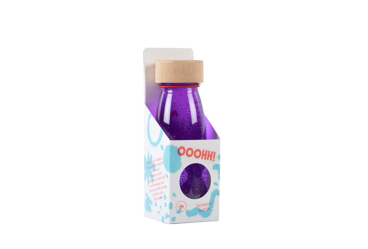 Sensorische fles paarse glitters