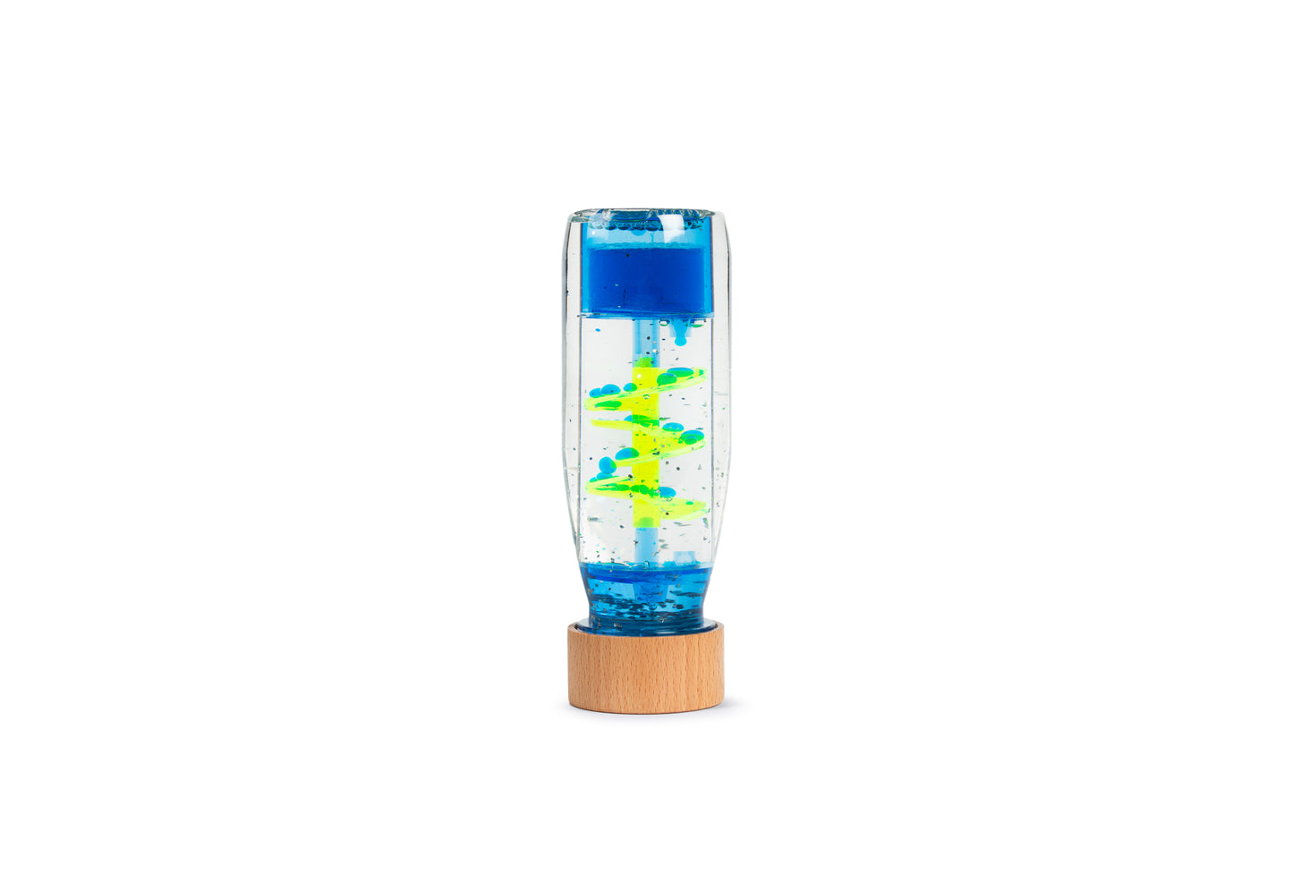 Sensorische fles spiraal blauw