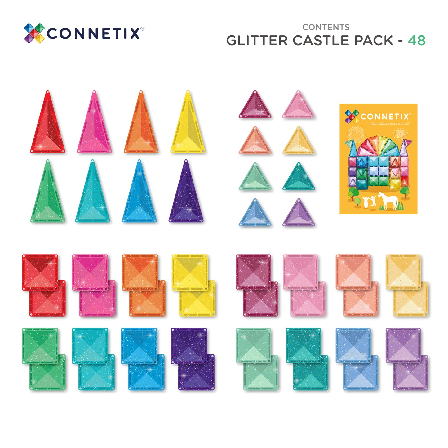 PRE ORDER Connetix Glitter Castle Pack 48-delig