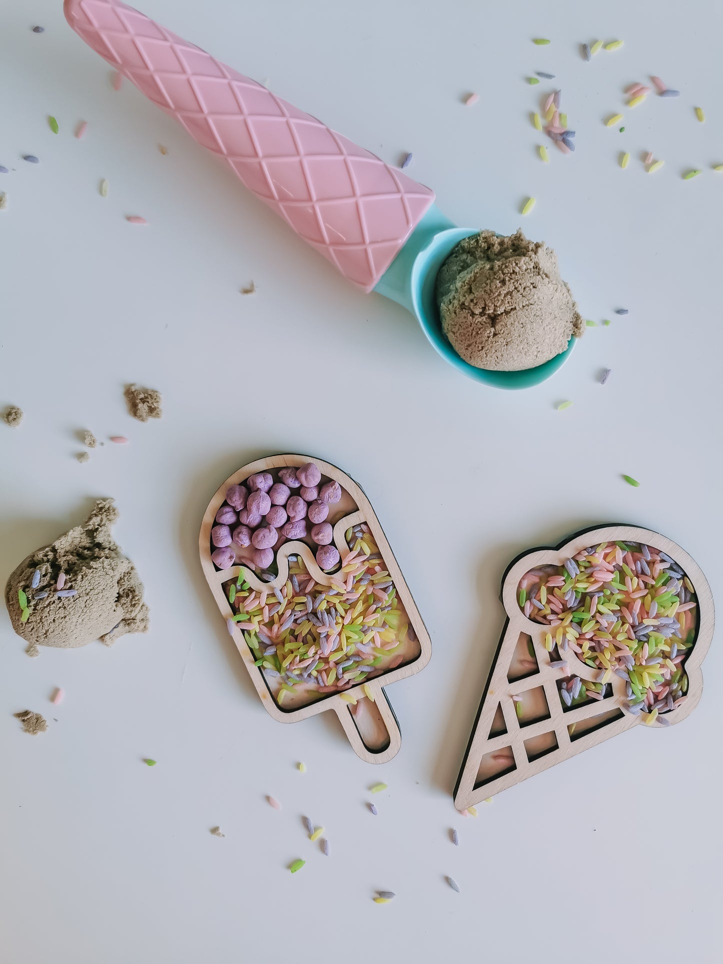 Speeltray vulfiguur- set van 2 ijsjes