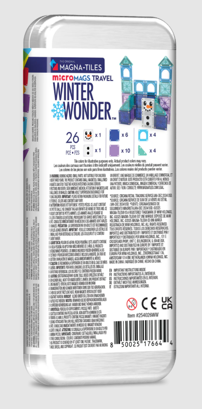 MagnaTiles Micro Mags Travel Set - Winter Wonder (26 st)