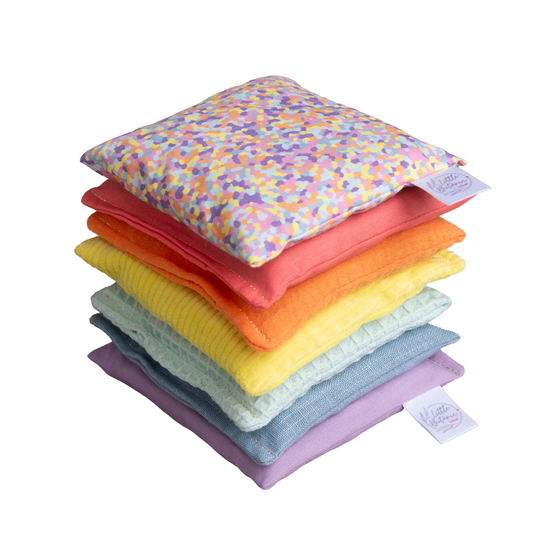 Sensorische pittenzakjes Little Botanic Label - Pastel + confetti pastel 7st