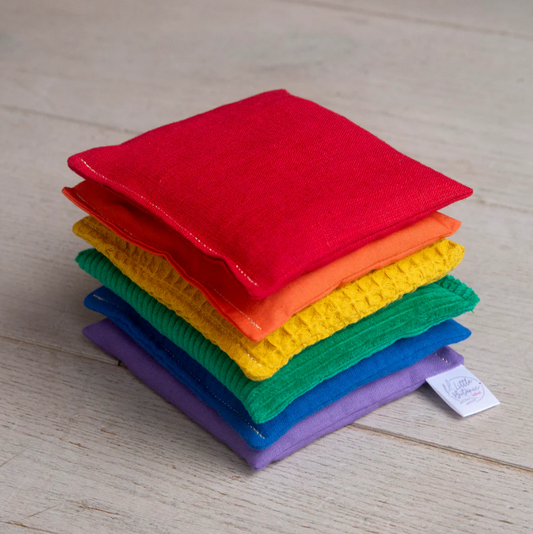 Sensorische pittenzakjes Little Botanic Label - Regenboog 6st