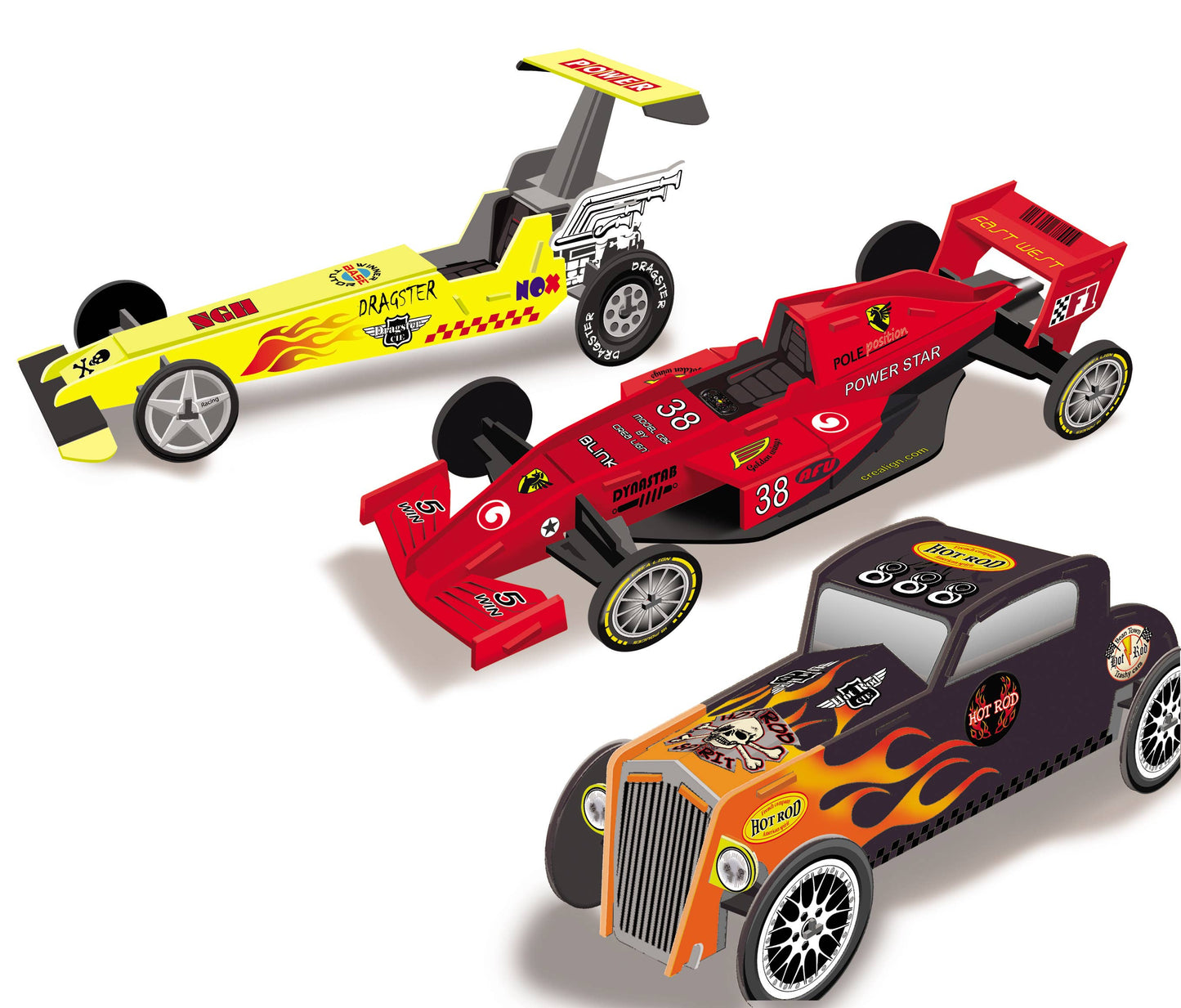 Knutselset raceauto’s