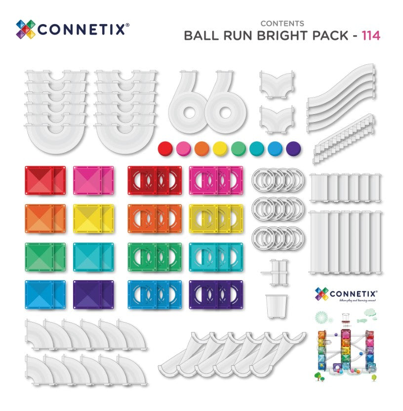 Connetix Bright Pack Ball Run 114-delig