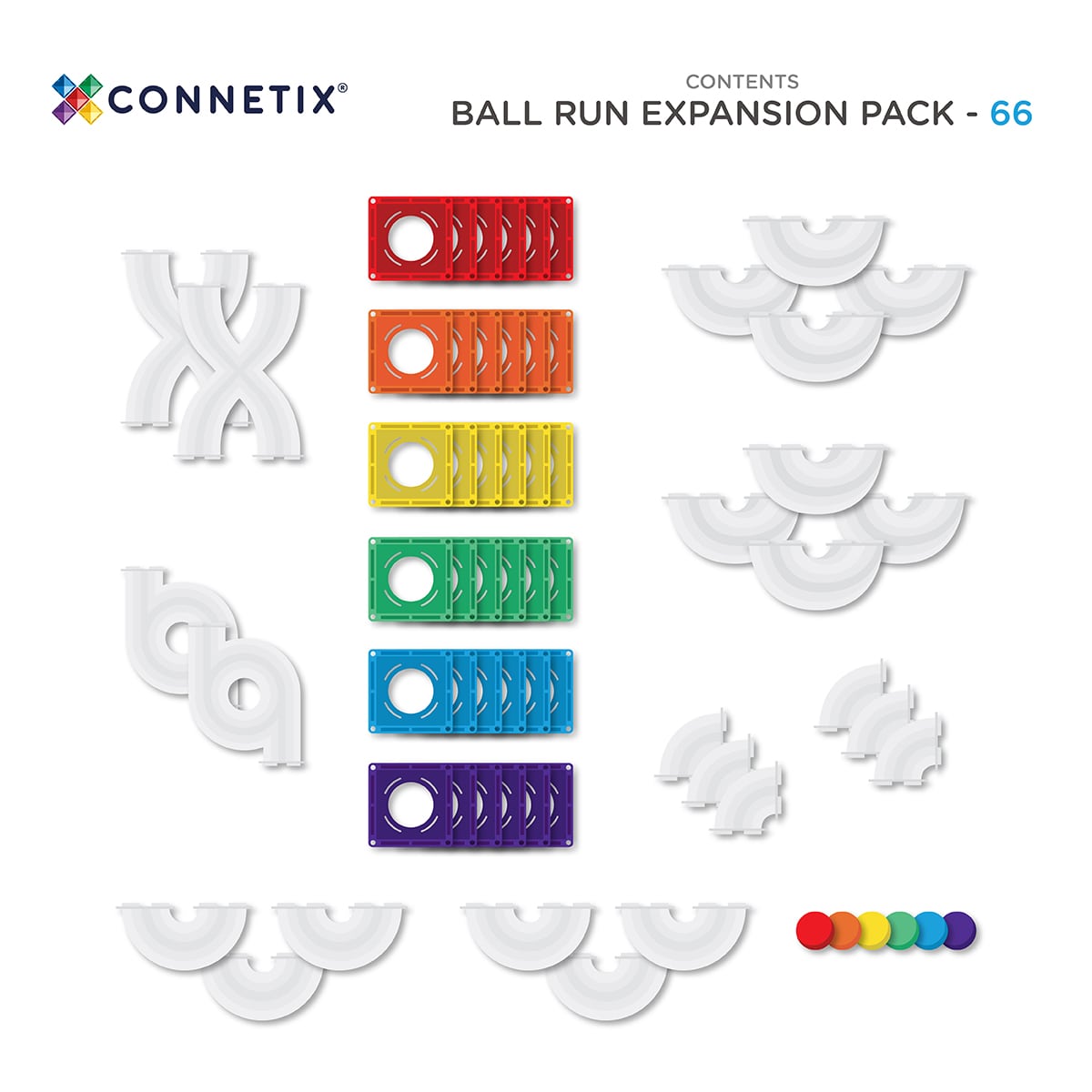 Connetix Rainbow Ball Run Expansion Pack 66-delig