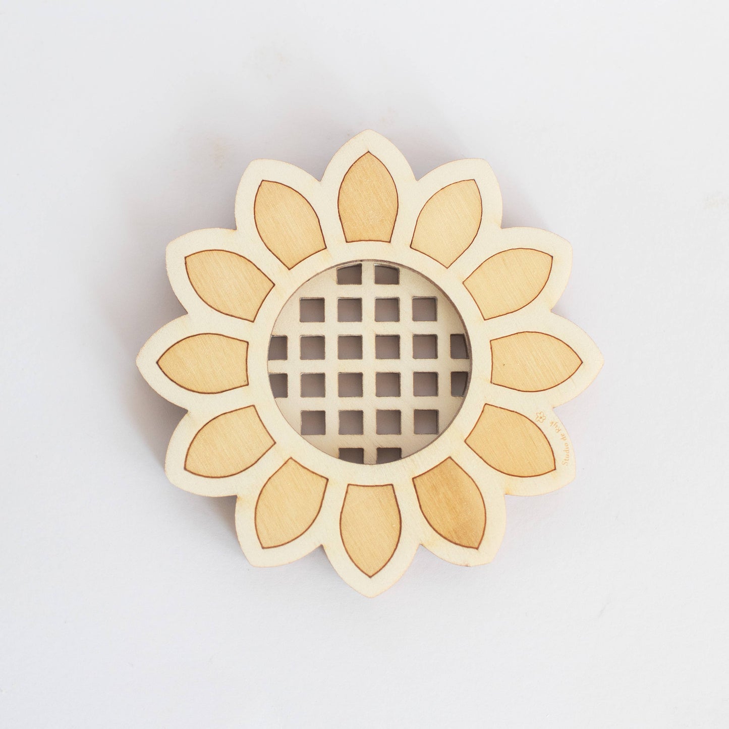 Houten zeefje - zonnebloem