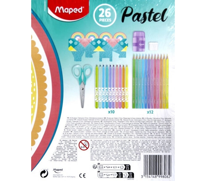 Maped creatieve koffer - complete teken- en schoolset in pastelkleuren