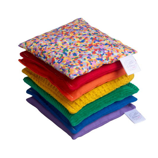 Sensorische pittenzakjes Little Botanic Label - Regenboog + super confetti 7st