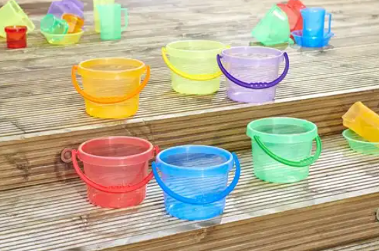 Tickit® Doorschijnende Kleurrijke Emmers (6 stuks)