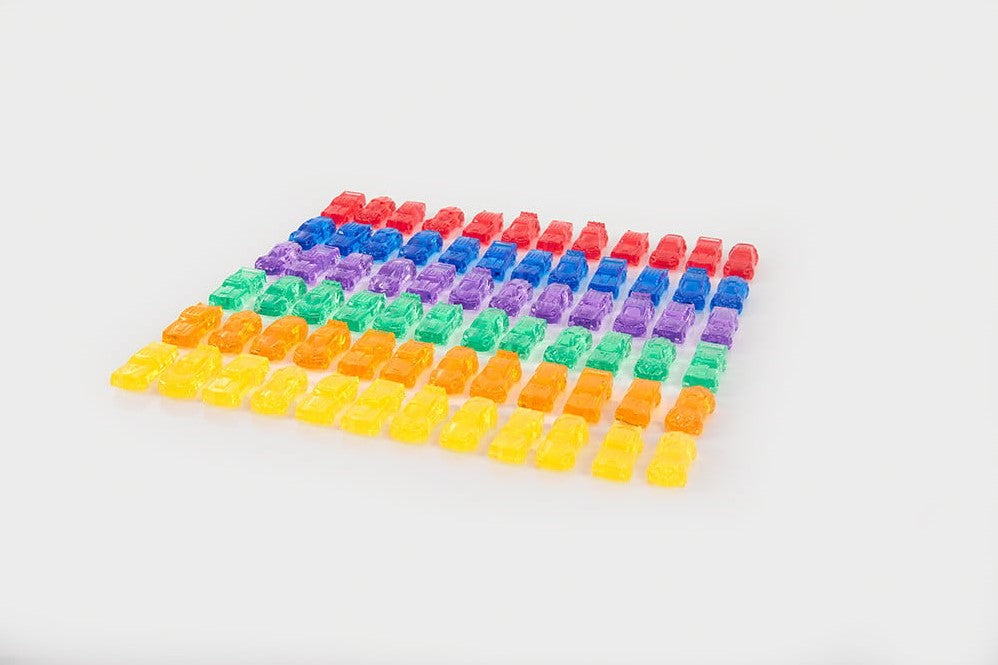 Tickit® doorschijnende gekleurde auto's (72 stuks)