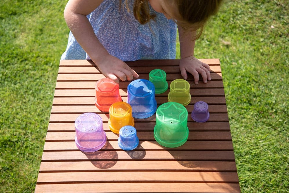 Tickit® Doorschijnende Kleurrijke Stapelbare Bekers (9 stuks)
