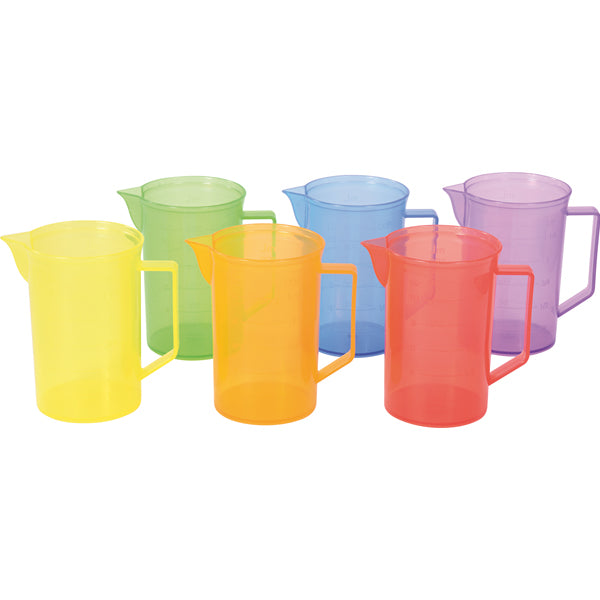 Set van 6 gekleurde maatbekers