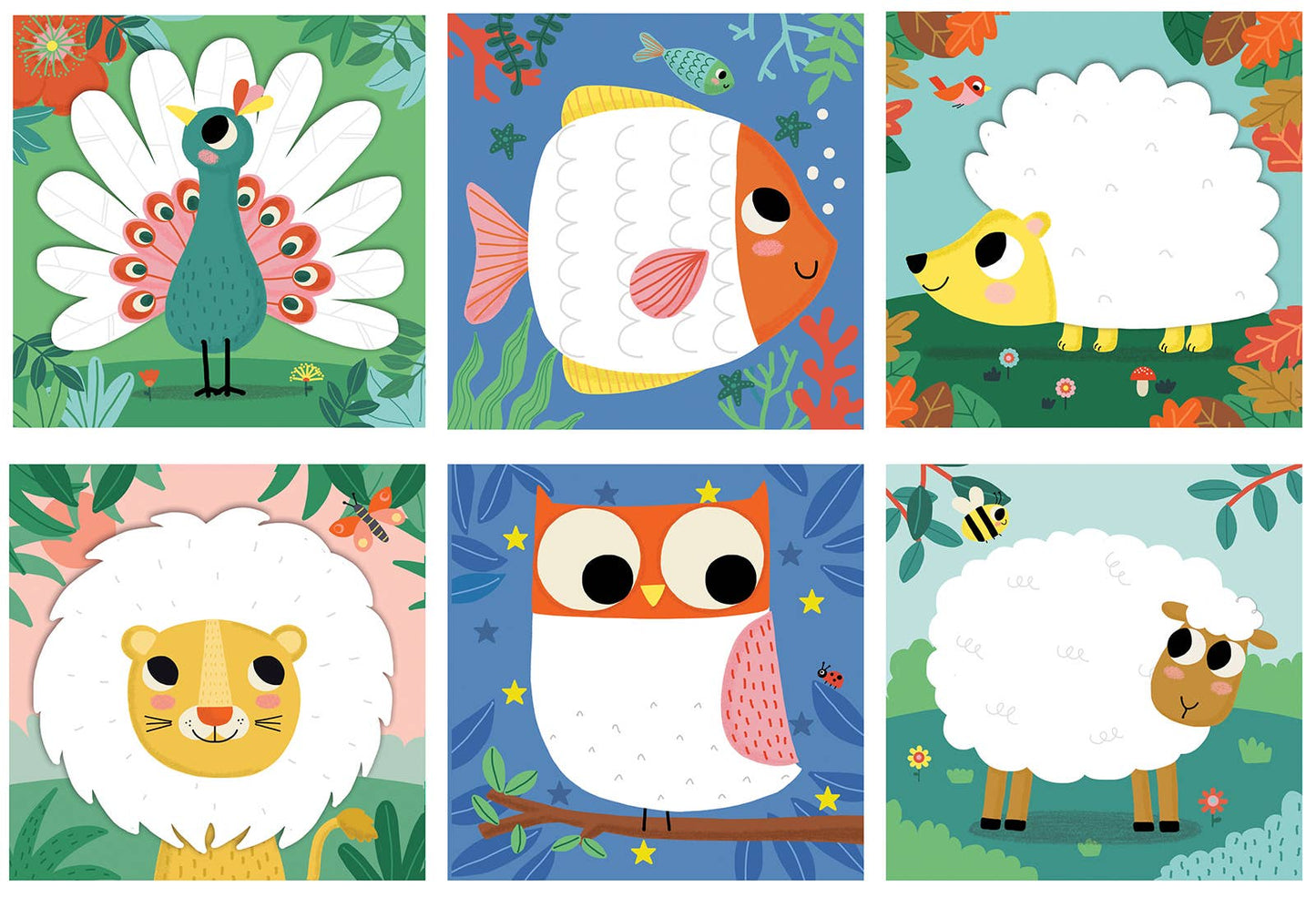 Vingerverfset 'Kleurrijke dieren'