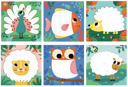 Vingerverfset 'Kleurrijke dieren'