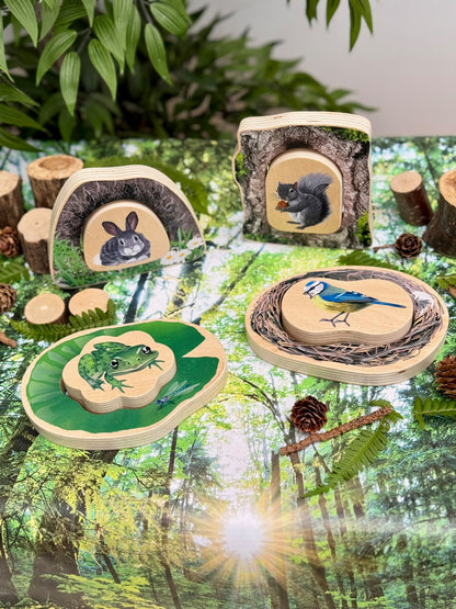 Wie verstopt zich? - Bosdieren Puzzels