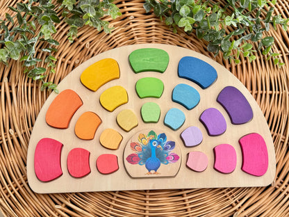 Houten Pauw Puzzel