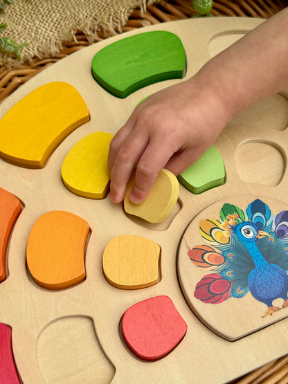 Houten Pauw Puzzel