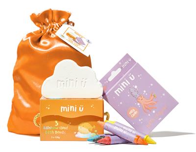 Mini Ü cadeauset badkrijtjes/badbruisbal wolk