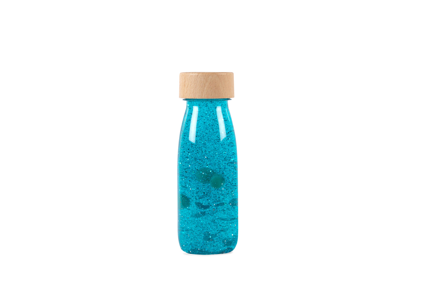 Sensorische fles turquoise glitters