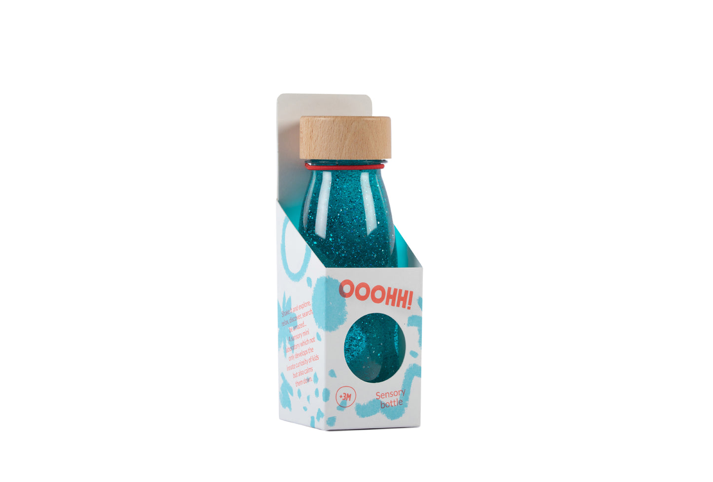 Sensorische fles turquoise glitters