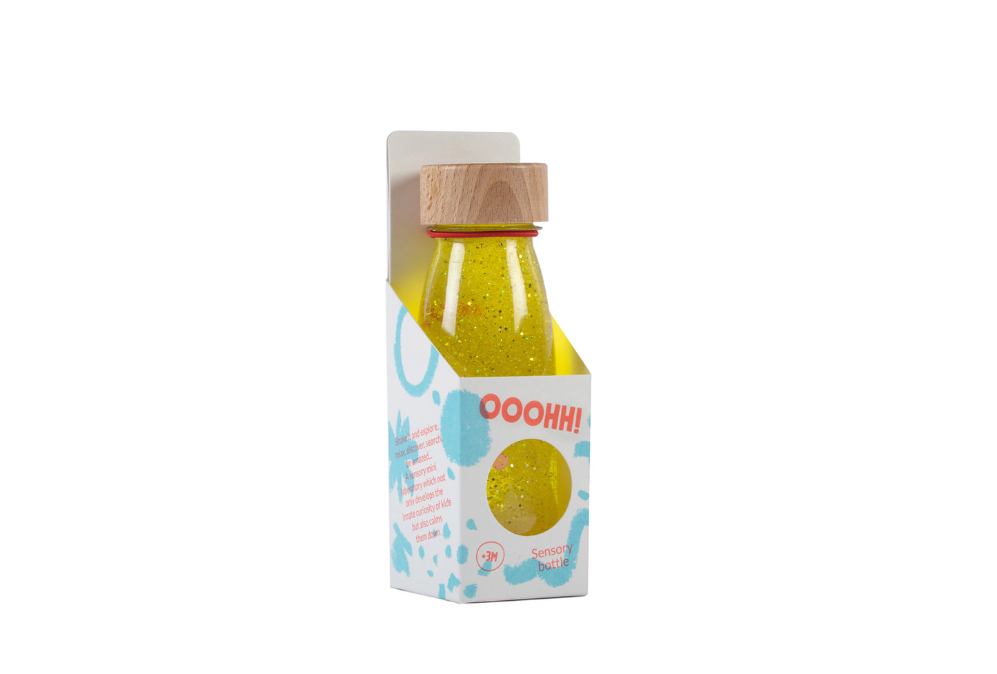 Sensorische fles gele glitters