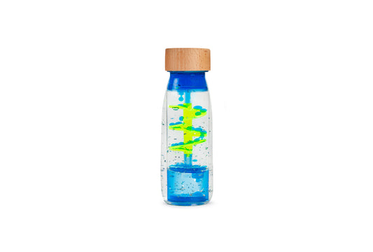 Sensorische fles spiraal blauw