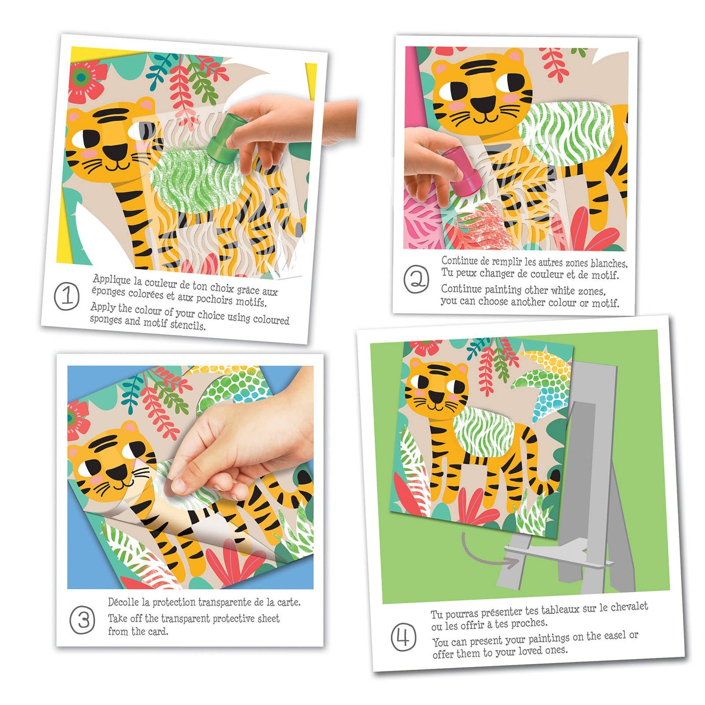 Stempel- & schilderset jungledieren