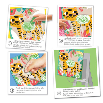 Stempel- & schilderset jungledieren