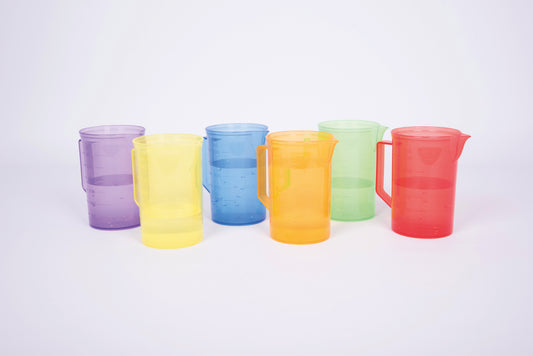 Set van 6 gekleurde maatbekers