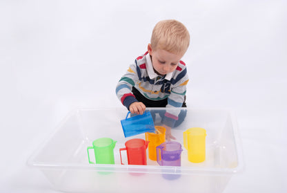 Set van 6 gekleurde maatbekers