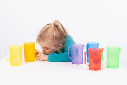 Set van 6 gekleurde maatbekers
