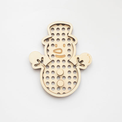 Houten zeefje - Sneeuwpop