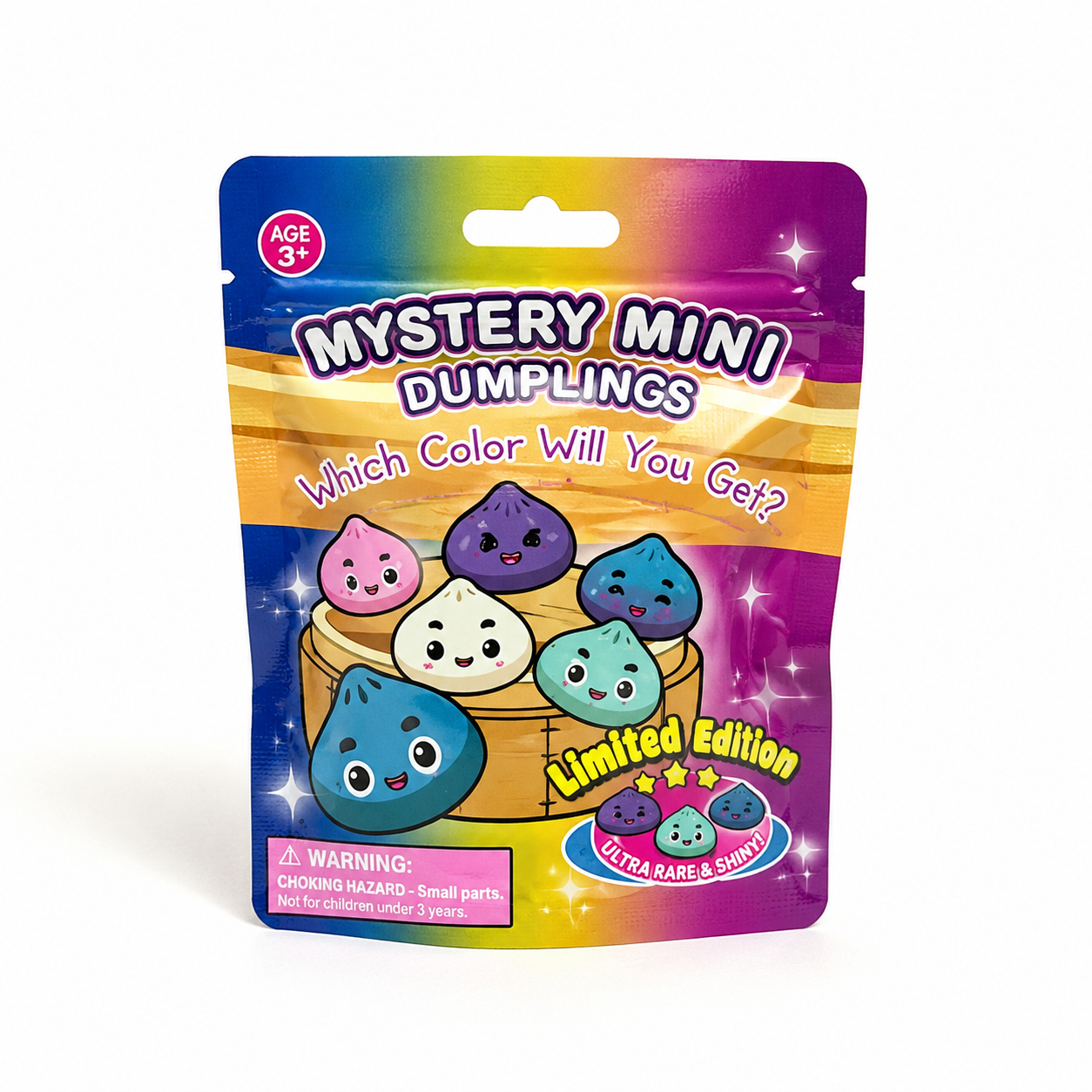 Mystery Bag - verrassingszakje met 4 Mini Squishy Dumpling Fidgets (3,5 cm)