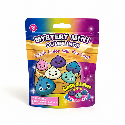 Mystery Bag - verrassingszakje met 4 Mini Squishy Dumpling Fidgets (3,5 cm)