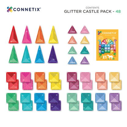 Connetix Glitter Castle Pack 48-delig