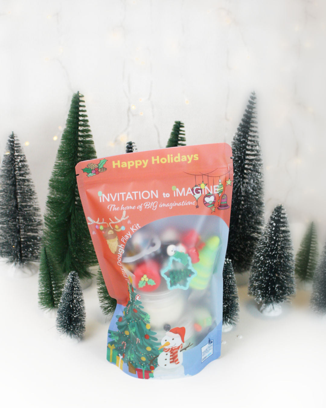 Happy Holidays Busy Bag – Sensorische speelset met natuurlijke speelklei