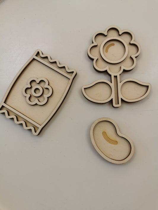 Speeltray miniset - zaadje tot bloem