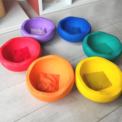 Sensorische pittenzakjes Little Botanic Label - Regenboog + waves 7 st