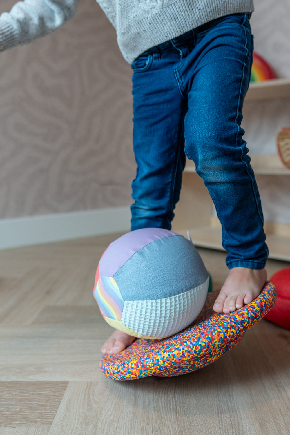Sensorische Ballonbal Little Botanic Label - Regenboog