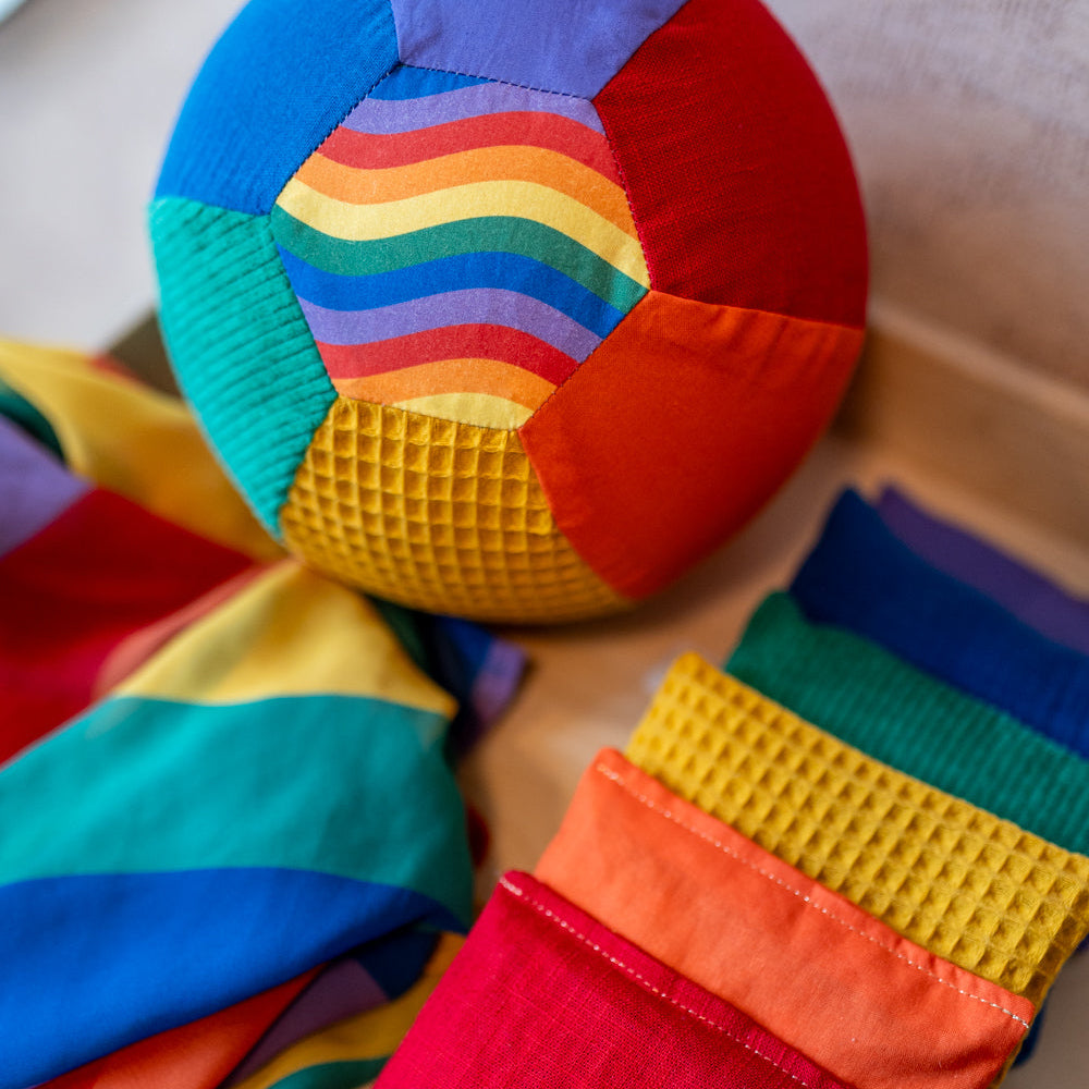 Sensorische Ballonbal Little Botanic Label - Regenboog