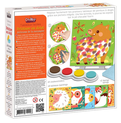 Vingerverfset 'Dieren op het platteland'