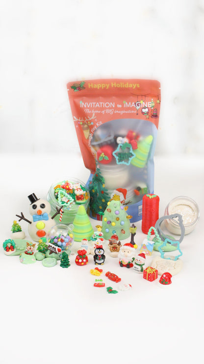 Happy Holidays Busy Bag – Sensorische speelset met natuurlijke speelklei