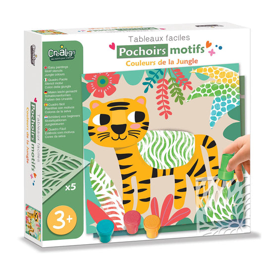 Stempel- & schilderset jungledieren