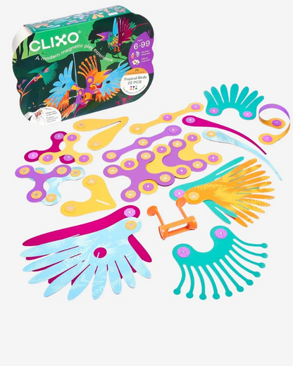 Clixo magnetisch bouwspeelgoed 24-delige Tropical Birds set