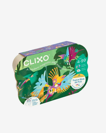Clixo magnetisch bouwspeelgoed 24-delige Tropical Birds set