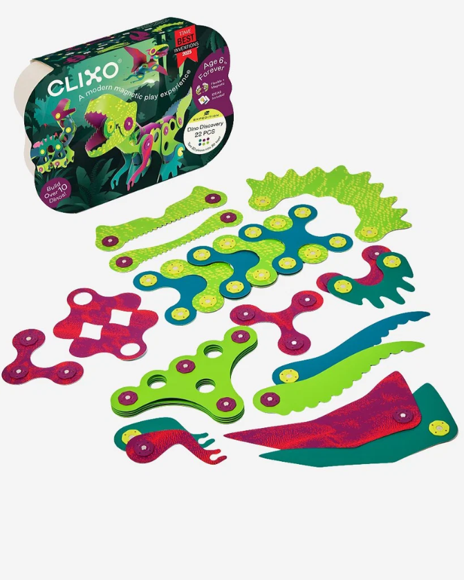Clixo magnetisch bouwspeelgoed 22-delige dino set