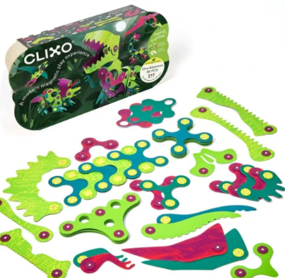 Clixo magnetisch bouwspeelgoed 36-delige dino set