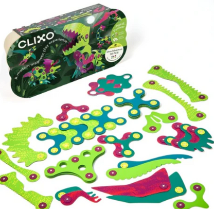 Clixo magnetisch bouwspeelgoed 36-delige dino set