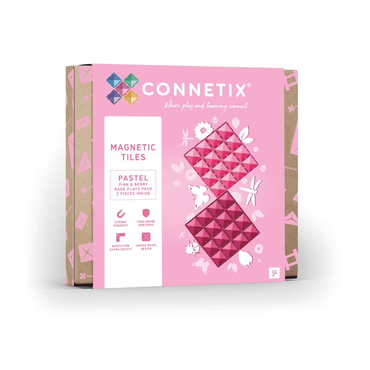 Connetix Pink & Berry Base Plate Pack 2-delig